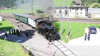 Emmentalbahn Vorbereitung eines Charterzuges in Huttwil mit Dampflok Ed 34 Nr 2 27072024 [upl. by Egroeg]