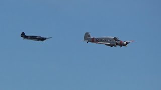 Duxford Battle of Britain Airshow 2024 Avro Anson and Messerschmitt Bf108 [upl. by Ybbed]