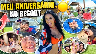 MEU ANIVERSÁRIO NO RESORT MEU FILHO APRENDEU A NADAR 😱🥳🎉✈️ [upl. by Lucrece]