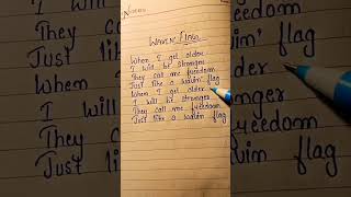 waving flag knaan lyrics song handwriting viral lyrical status youtubeshorts music [upl. by Elehcar550]