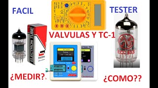 MEDIR 12AX7  ECC83 6N2P TRIODOS PENTODOS TRANSISTOR TESTER TC 1 MEDIDOR COMPONENTES CHINOS BARATO [upl. by Kalb]