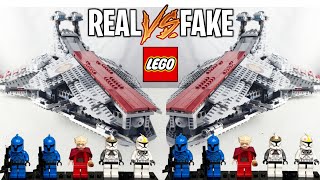 FAKE LEGO Star Wars 8039 VenatorClass Republic Attack Cruiser REAL VS FAKE [upl. by Dorie]