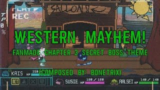 Deltarune Chapter 3 Fan Secret Boss Theme Western Mayhem  Sprite Animation [upl. by Grishilde]