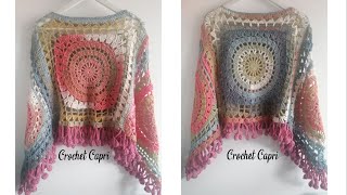 PONCHO BOHO A CROCHET [upl. by Sosna]