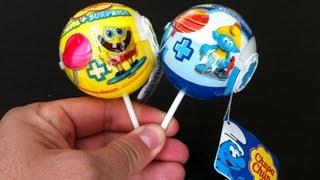 Surprise balls SPONGEBOB SMURFS CHUPA CHUPS BALL SURPRISE by LABABYMUSICA [upl. by Aihsei]