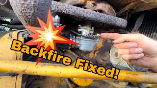 Tractor Backfire Through Carburetor Fixed  Massey Ferguson MF204 Tractor Low Power Backfire Repair [upl. by Fernande13]