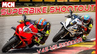 2023s BEST new superbike Ducati Panigale V4S VS BMW S1000RR  MCN Special [upl. by Aihcsrop]