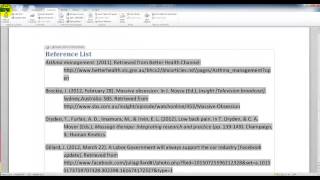 Editing the Reference list  Word 2010 APA 6th ed [upl. by Chil]