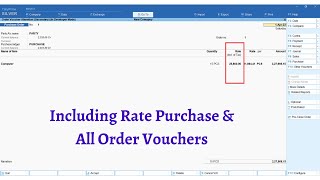 Including Rate Purchase And Order Vouchers Tally Prime TDL [upl. by Belanger]