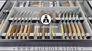 Laguiole Canteen of Cutlery 28 Piece  6 French wood [upl. by Lebezej771]