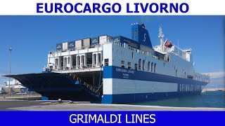 Departure of ferry EUROCARGO LIVORNO in Bari Grimaldi Lines  HD [upl. by Ramirolg]