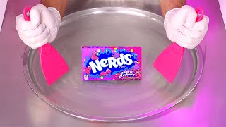 NERDS Ice Cream Rolls  how to make Ice Cream out of Nerds Grape amp Strawberry Candy  ASMR [upl. by Enak618]