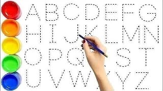 ABCDEFGHIJKLMNOPQRSTUVWXYZ  Easy Draw and Paint Alphabet A to z kids learning video AritriArts [upl. by Nahtnahoj]