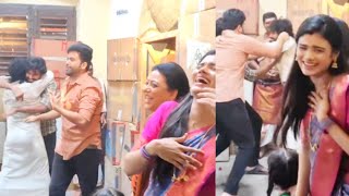 Bhagyalakshmi serial episode fight scene shootல் சேட்டை செய்த அமிர்தா [upl. by Pessa]