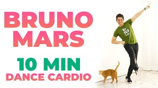 FUN 10 Min DANCE CARDIO • BRUNO MARS Workout • 1000 Steps • Walking Workout 165 [upl. by Smallman]