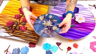 519  HOW TO Create beautiful resin flowers 🌺🌸🌹MUST WATCH  Mixed Media  Acrylic Pouring [upl. by Aerdnahs]