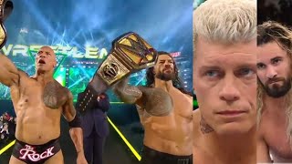 Roman Reigns amp The Rock Wins Destroy Cody Rhodes amp Seth Rollins at Wrestlemania 40 [upl. by Kyre]