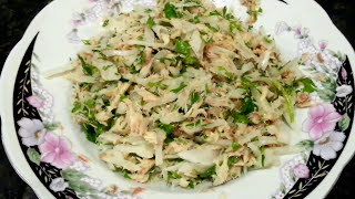 mackerel fish recipe Indian Bengali style mackerel recipe salad dry fish chutney [upl. by Aynekat]