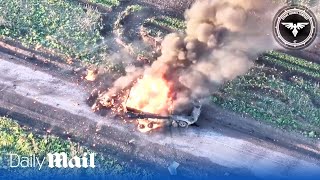 Bradley destroys BMP with ease as Ukraines 47th Brigade battle Russia near Avdiivka [upl. by Porta414]