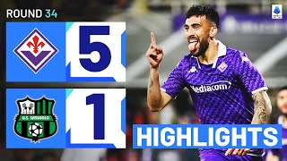 FIORENTINASASSUOLO 51  HIGHLIGHTS  Goals galore in Florence  Serie A 202324 [upl. by Artenek]