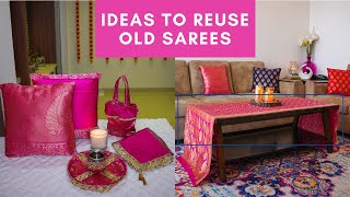 5 Amazing Ideas To Reuse Old Sarees  Recycle Old Sarees amp Blouse Pieces In Hindi [upl. by Tnecnivleahcim]