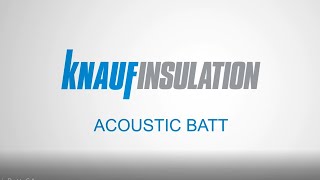 Knauf Insulation  How to Install Acoustic Batt South Africa [upl. by Damalus]