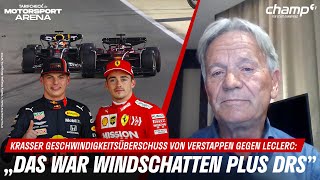 Krasser Geschwindigkeitsüberschuss von Verstappen gegen Leclerc „Das war Windschatten plus DRS” [upl. by Riehl]