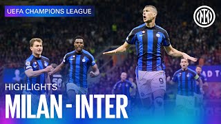 MILAN 02 INTER  HIGHLIGHTS  UEFA CHAMPIONS LEAGUE 2223 ⚽⚫🔵🇮🇹 [upl. by Imogene624]