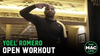 Yoel Romero swaps huge bodyslams with training partner at UFC 248 Open Workouts [upl. by Eulaliah]