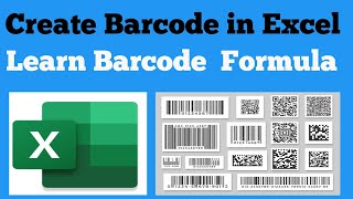 How to Generate Barcode in Excel  How to Create Barcode in Excel Print barcode automatic data [upl. by Yaya]