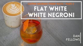 FLAT WHITE WHITE NEGRONI 🍷🥛🍊 clarified coffee cocktail recipe [upl. by Nyliuqcaj]