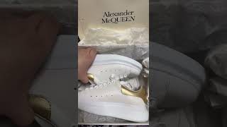 Unboxing my first Alexander Mcqueen Gold Oversized Sneakers👟 [upl. by Noyerb]