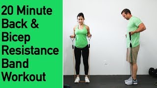 Back and Biceps Resistance Band Workout  20 Minutes of Back Sculpting and Bicep Building [upl. by Yelats284]