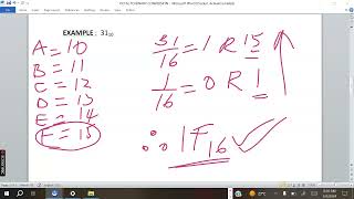 Decimal to Hexadecimal Conversion [upl. by Htabazile]