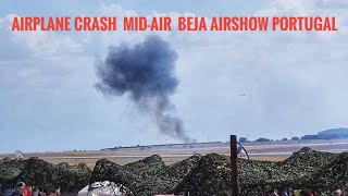 Airplane Crash Mid Air Beja airshow 2024 [upl. by Airalednac]