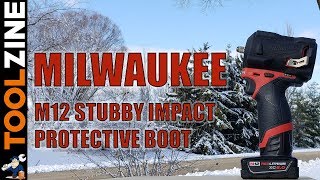 Milwaukee M12 Stubby Impact Protective Boot 49162554 Install 12 and 38 [upl. by Akinimod]