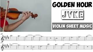 Golden Hour  JVKE  Violin Sheet Music [upl. by Allmon]