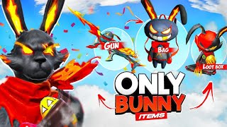 Free Fire But Red Bunny Items Only Challenge in Solo Vs Squad 😱 NRZ  Free Fire Max [upl. by Clarkin]