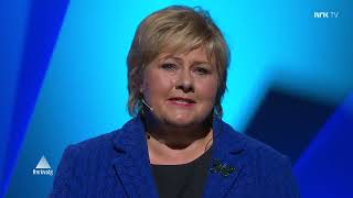 Valg 2013 Partilederdebatt Oslo Erna Solberg sluttappell 18 [upl. by Yemorej]