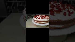 easiest white forest cake decoratingcooking recipe food streetfoodcakebaking birthdayafrica [upl. by Eiboh142]