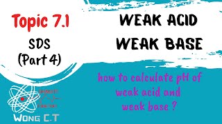 pH and pOH of Weak Acid and Weak Base  SDS SK015 Topic 71 Part 4 [upl. by Esme]