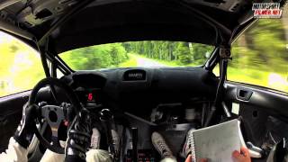 Inboard Frank Tore Larsen Ford Fiesta WRC  Sørlandssprinten SS4 2013  Motorsportfilmernet [upl. by Hadwin809]