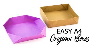 Easy Origami Boxes Tutorial  DIY Boxes  Paper Kawaii [upl. by Ruiz540]