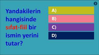 SIFAT FİİL ÖRNEK SORU ÇÖZÜMLERİ [upl. by Alarise]