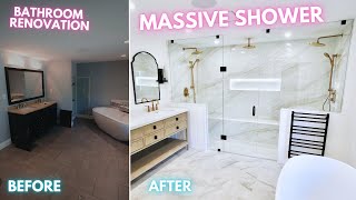 LUXURY Bathroom Build  Giant SHOWER Remodel [upl. by Asserak]