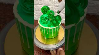 Cute Green roses cake decoration ideas rosescake cake cakedecorating shortsfeed shortsvideo [upl. by Dnaletak]