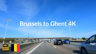 Driving from Brussels to Ghent  4K Scenic Drive  Sunny Drive  Belgium [upl. by Nevaed]