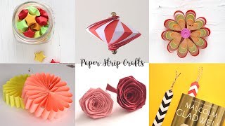 6 Easy Paper Strip Crafts  Paper Crafts Ideas  Do It Yourself [upl. by Chemesh]