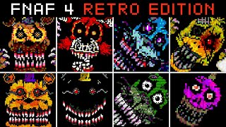 FNAF 4 Retro Edition  All Jumpscares Extras Gameplay [upl. by Raimund677]