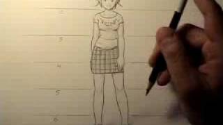 How To Draw Manga Female Body Proportions HTD Video 12 [upl. by Voorhis]